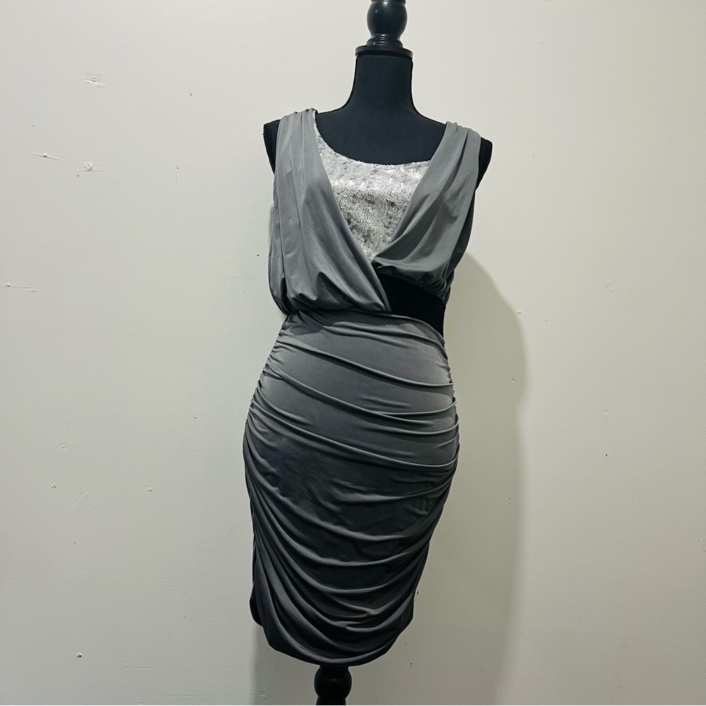 XOXO Gray party dress with sequins SZ: M